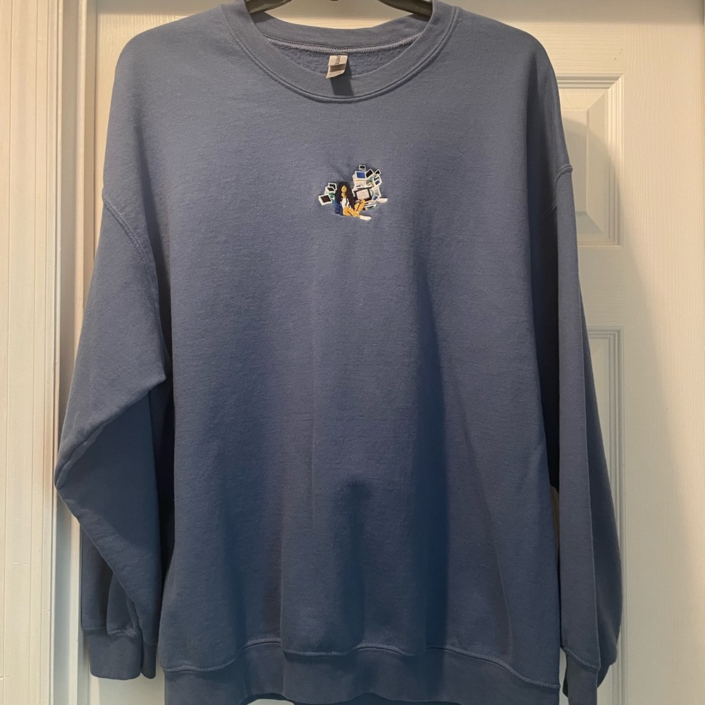SZA CTRL Embroidered Crewneck Sweatshirt - Gildan Indigo Blue 2X